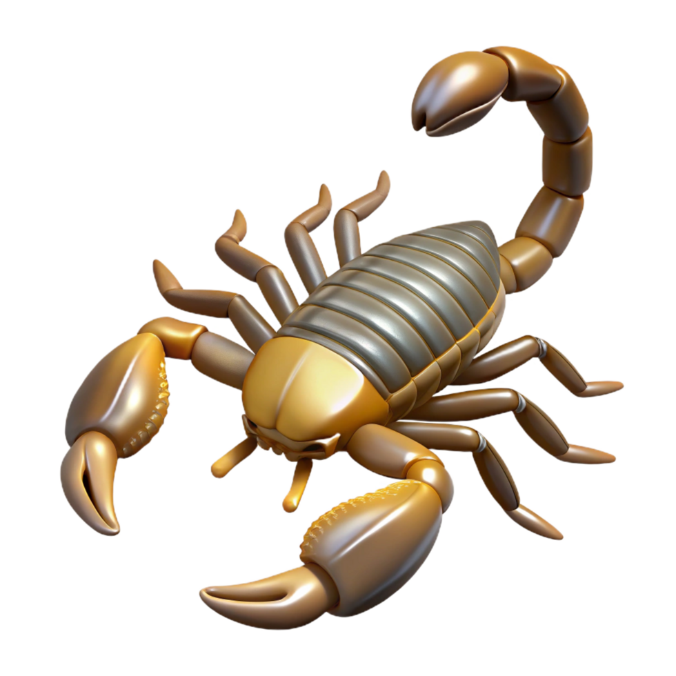 hypnotic joyful futuristic A scorpion, top view, NO BACKGROUND with Transparent Background. top-tier png