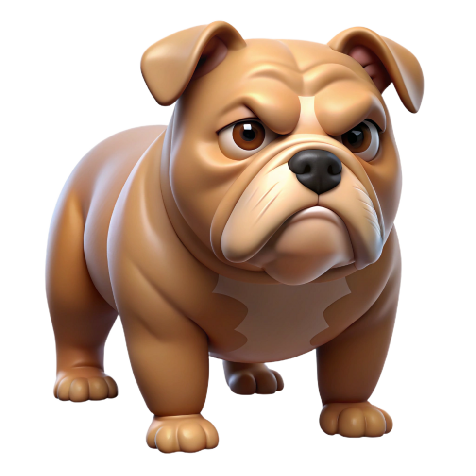 picturesque retro A grumpy-looking bulldog, wrinkles prominent. NO BACKGROUND with Transparent Background. impeccable png