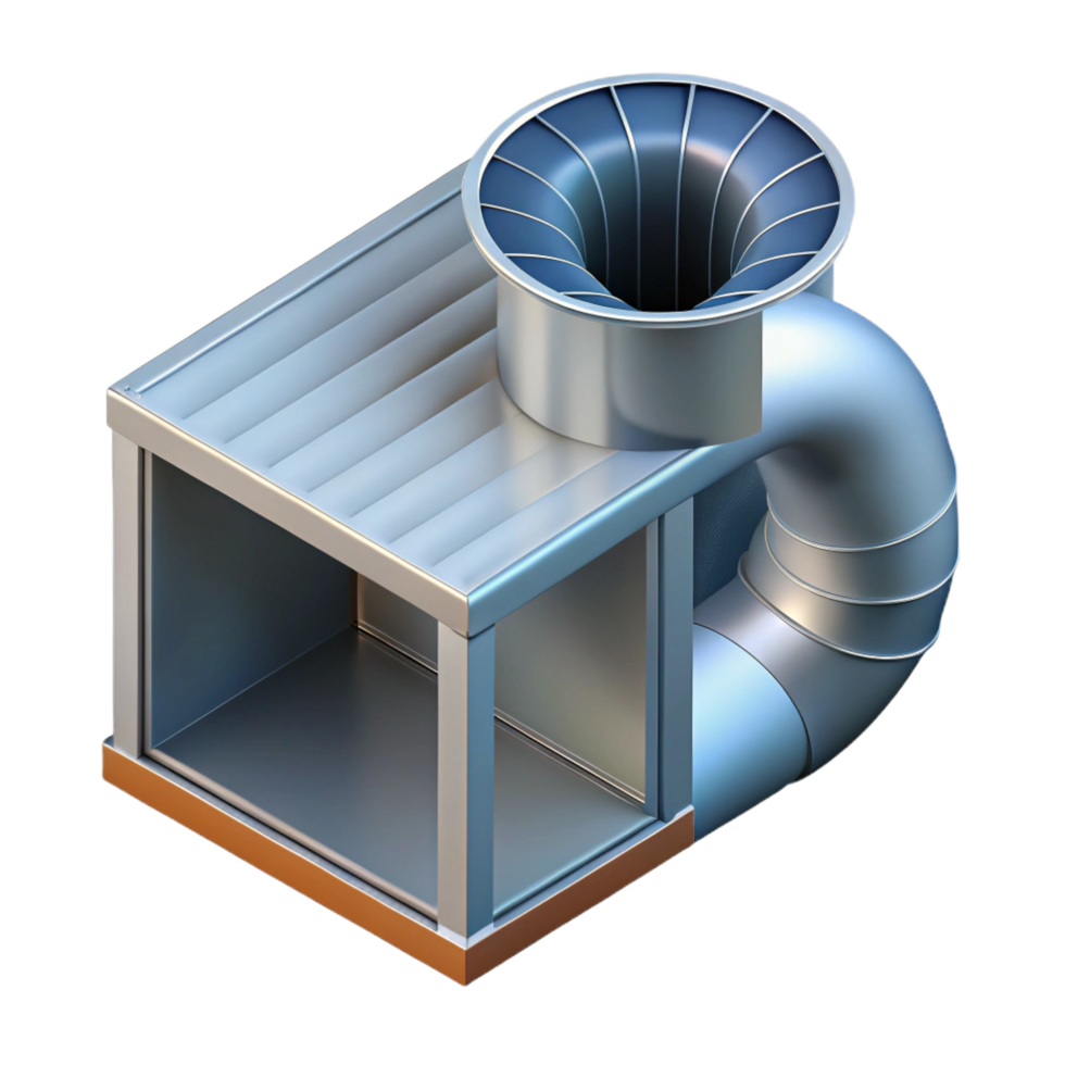 alluring baroque CAD model of a ventilation duct NO BACKGROUND with Transparent Background. crisp png