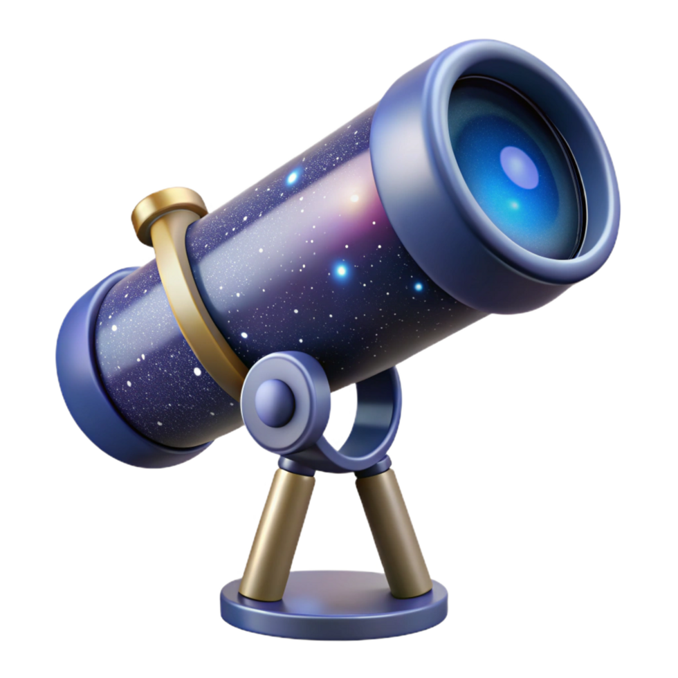 exceptional impressionist Telescope observing distant galaxy NO BACKGROUND with Transparent Background. elite png