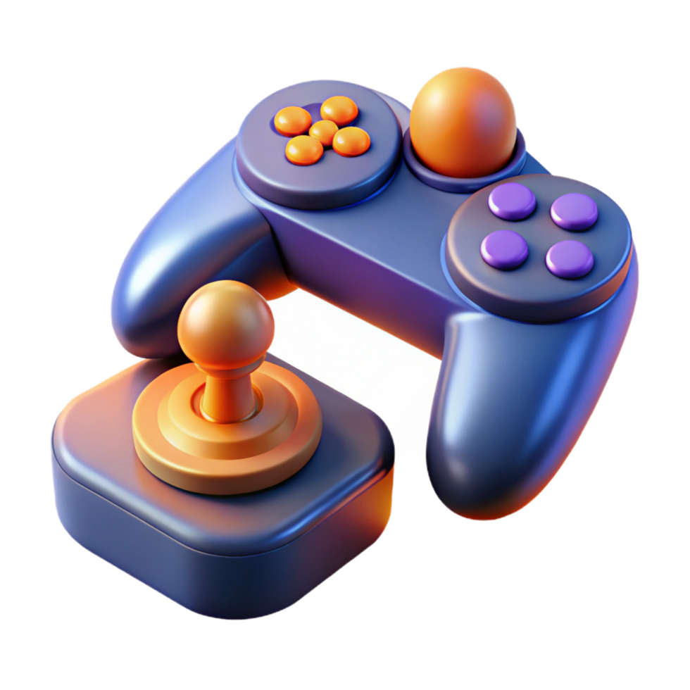 beautiful artistic Gaming controller, joystick NO BACKGROUND with Transparent Background. 4K png