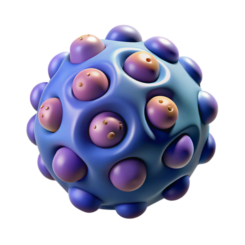 distinctive geometric A single, stylized cell with visible organelles. NO BACKGROUND with Transparent Background. genuine png