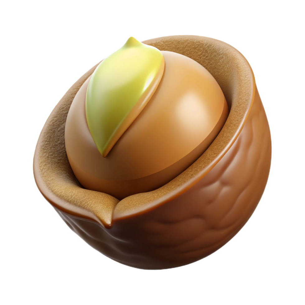 alluring artistic Macadamia nut in shell NO BACKGROUND with Transparent Background. original png