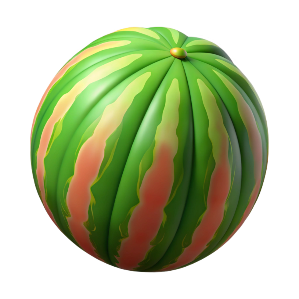 sumptuous joyful rustic One whole watermelon NO BACKGROUND with Transparent Background. fine detail png