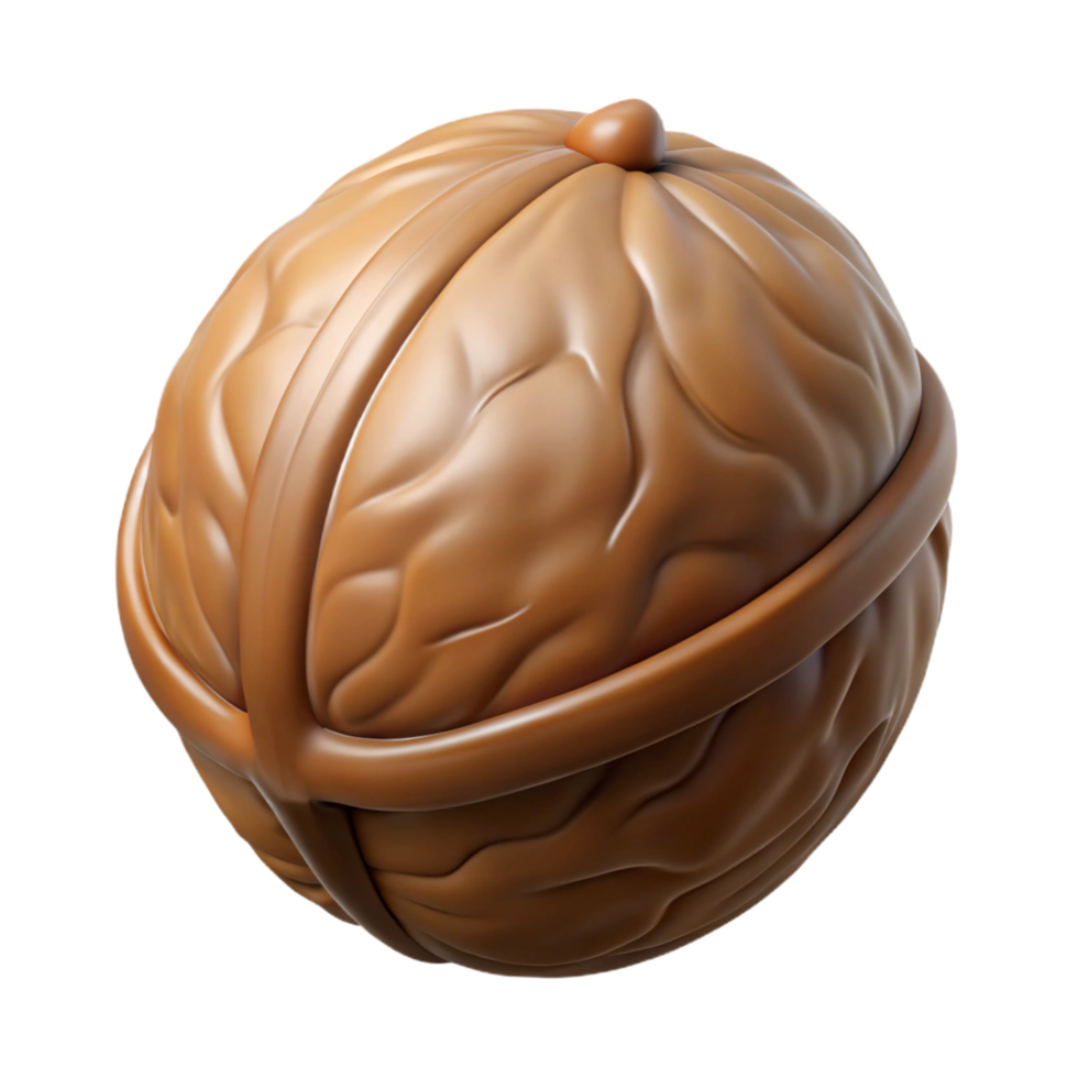 picturesque whimsical modern Walnut in shell NO BACKGROUND with Transparent Background. fine detail png