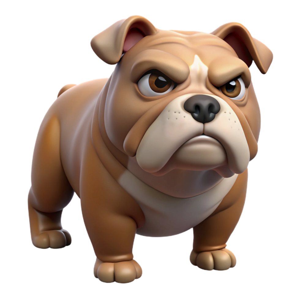acclaimed tropical A grumpy-looking bulldog, wrinkles prominent. NO BACKGROUND with Transparent Background. ultra HD png