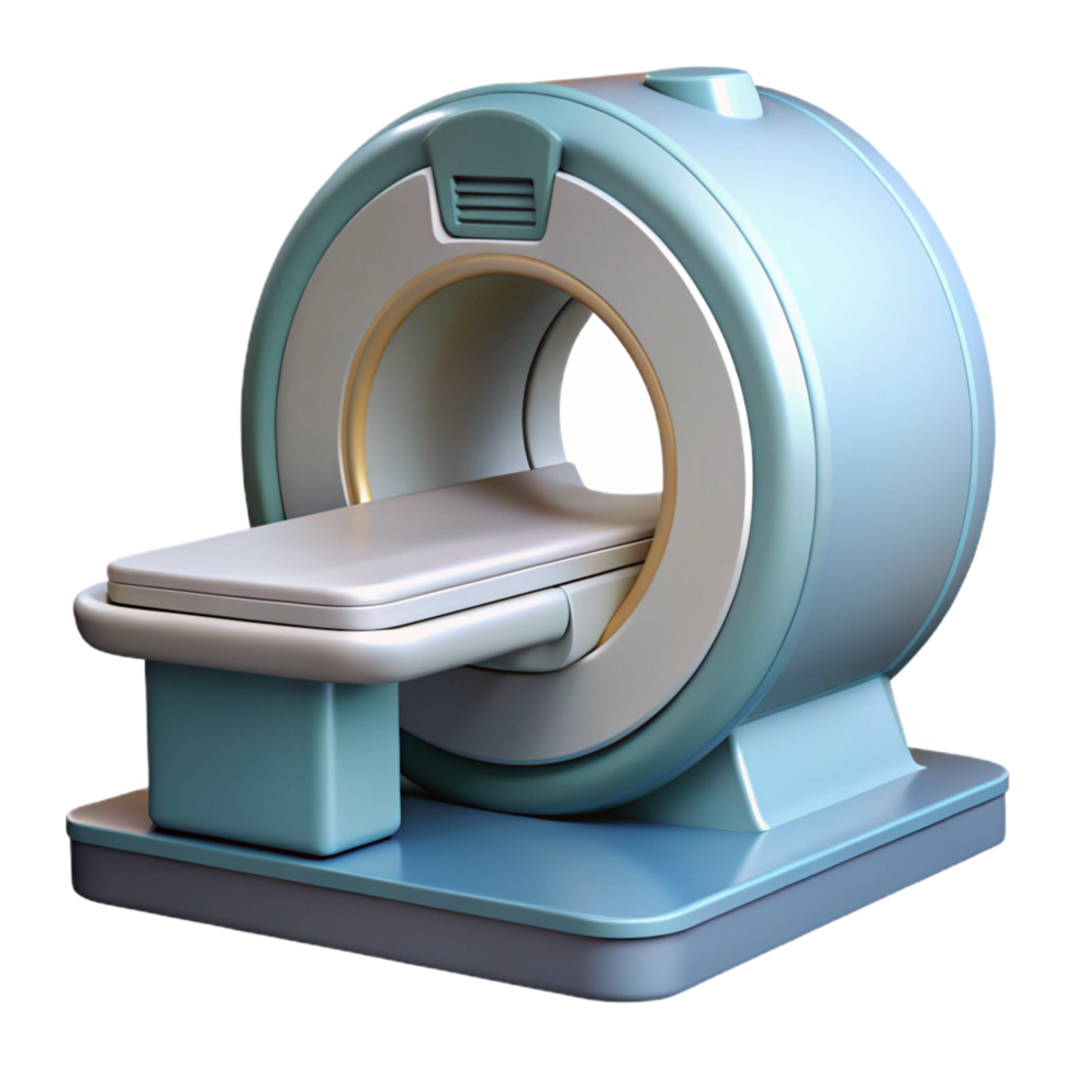 elegant calm victorian MRI machine scanner, open and empty NO BACKGROUND with Transparent Background. perfect clarity png
