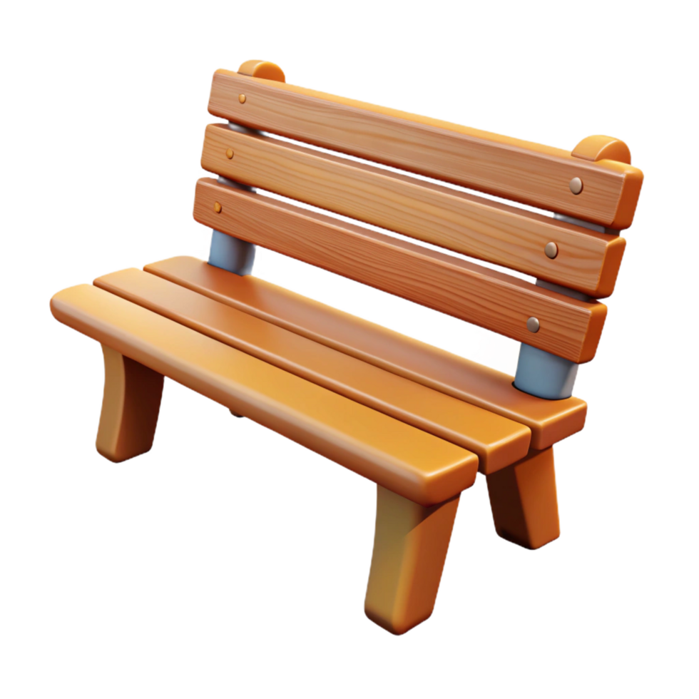 gorgeous playful artistic Park bench, wooden slats, NO BACKGROUND with Transparent Background. exclusive png