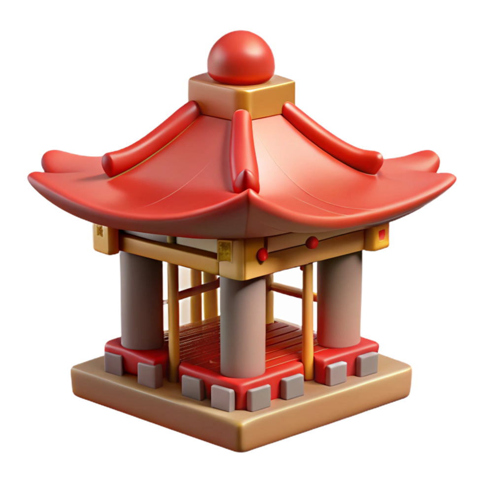 acclaimed surreal Traditional Japanese pagoda roof ornament, NO BACKGROUND with Transparent Background. museum quality png