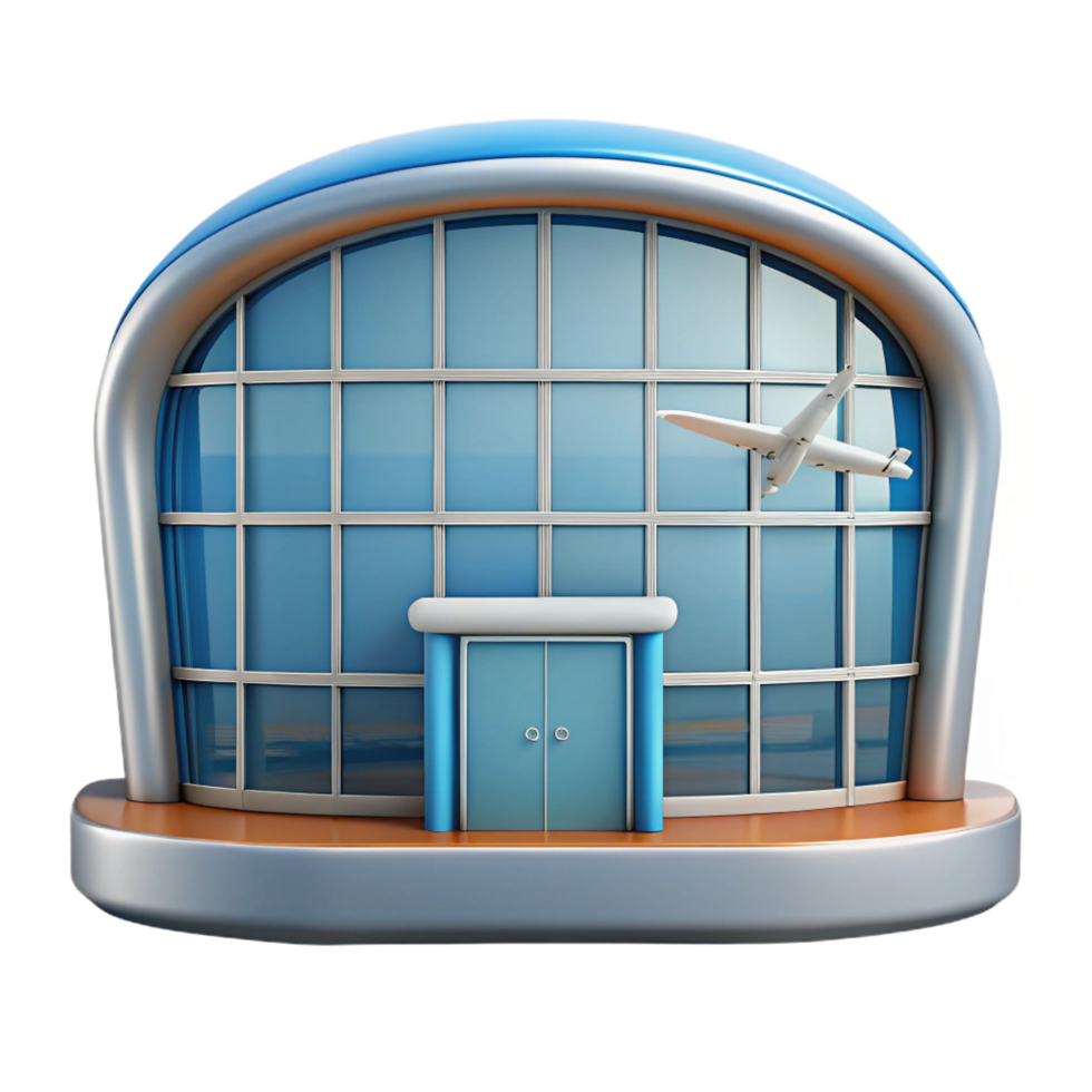 majestic energetic elegant Airport terminal window, large pane, NO BACKGROUND with Transparent Background. authentic png