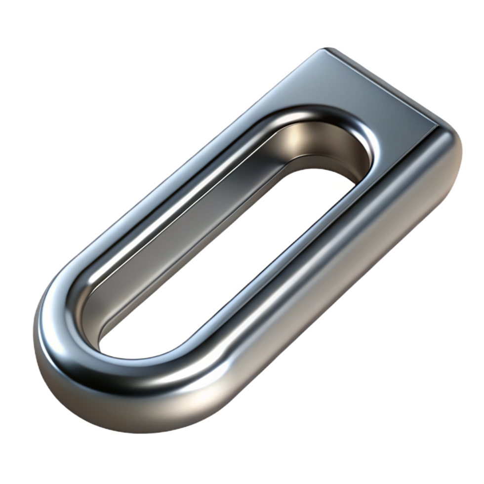acclaimed geometric A single staple, metallic and unbent. NO BACKGROUND with Transparent Background. museum quality png