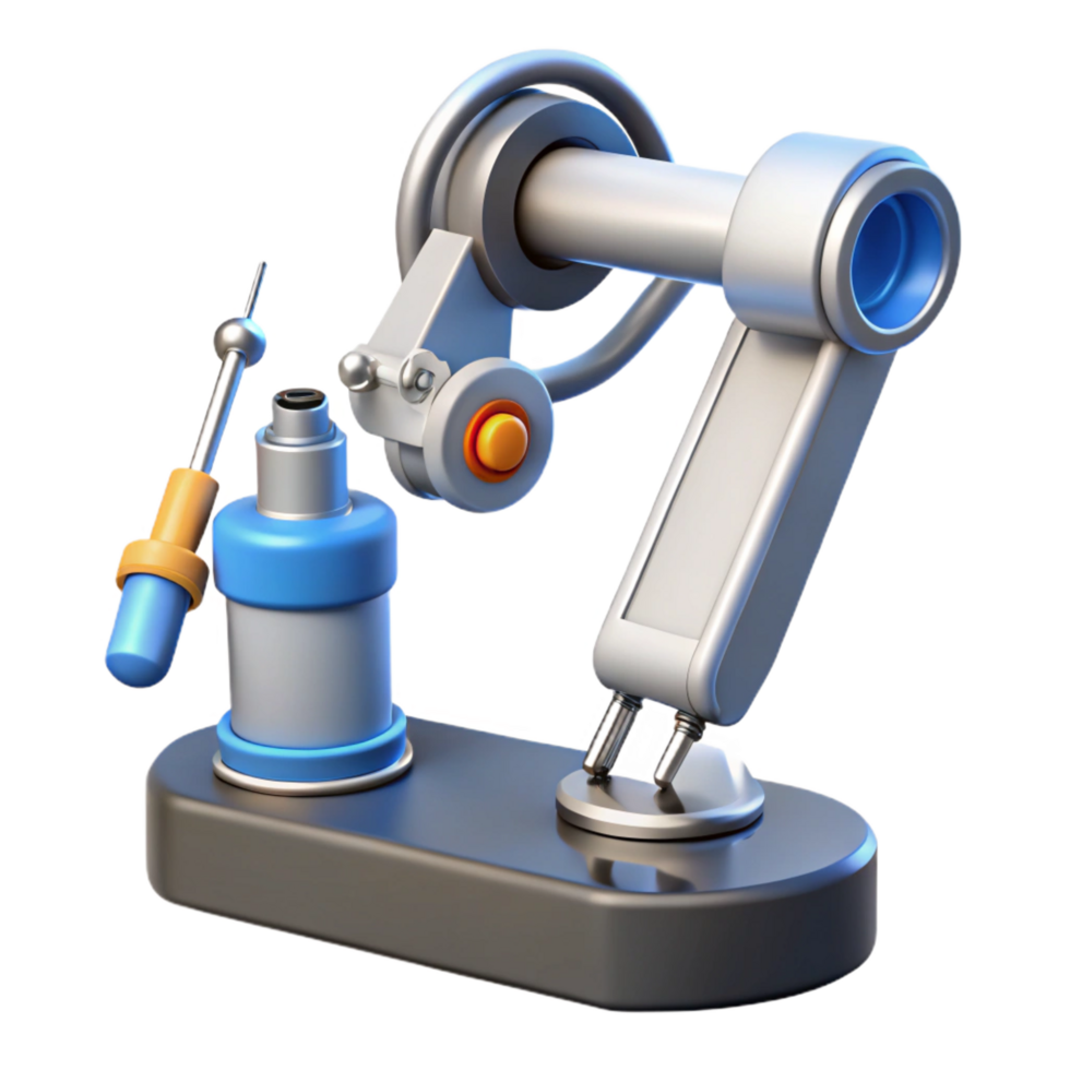 dreamy hypnotic Robotic surgical tool with precision instruments NO BACKGROUND with Transparent Background. high quality png