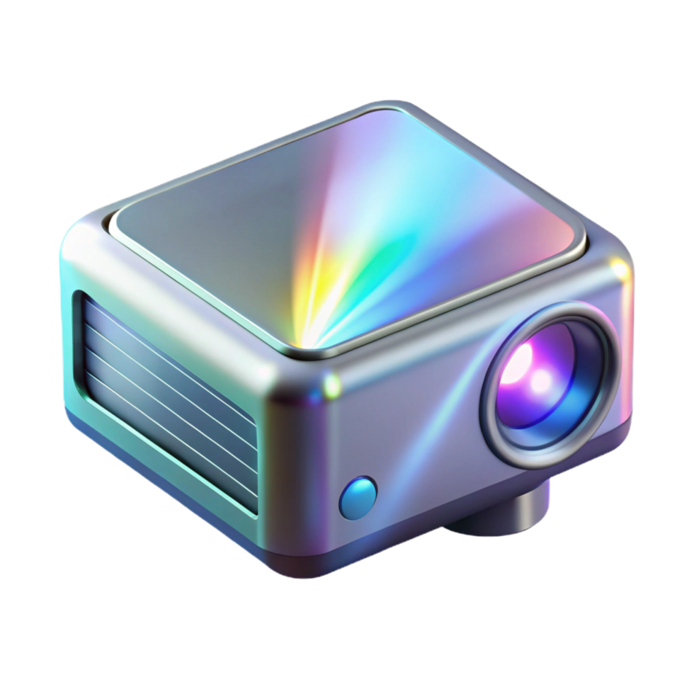 vibrant romantic bohemian A holographic projector. NO BACKGROUND with Transparent Background. studio quality png