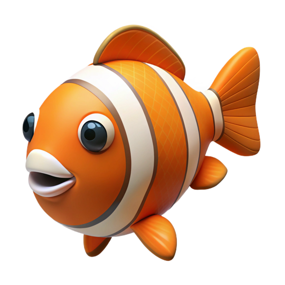 quintessential vintage A clownfish, NO BACKGROUND with Transparent Background. 8K png