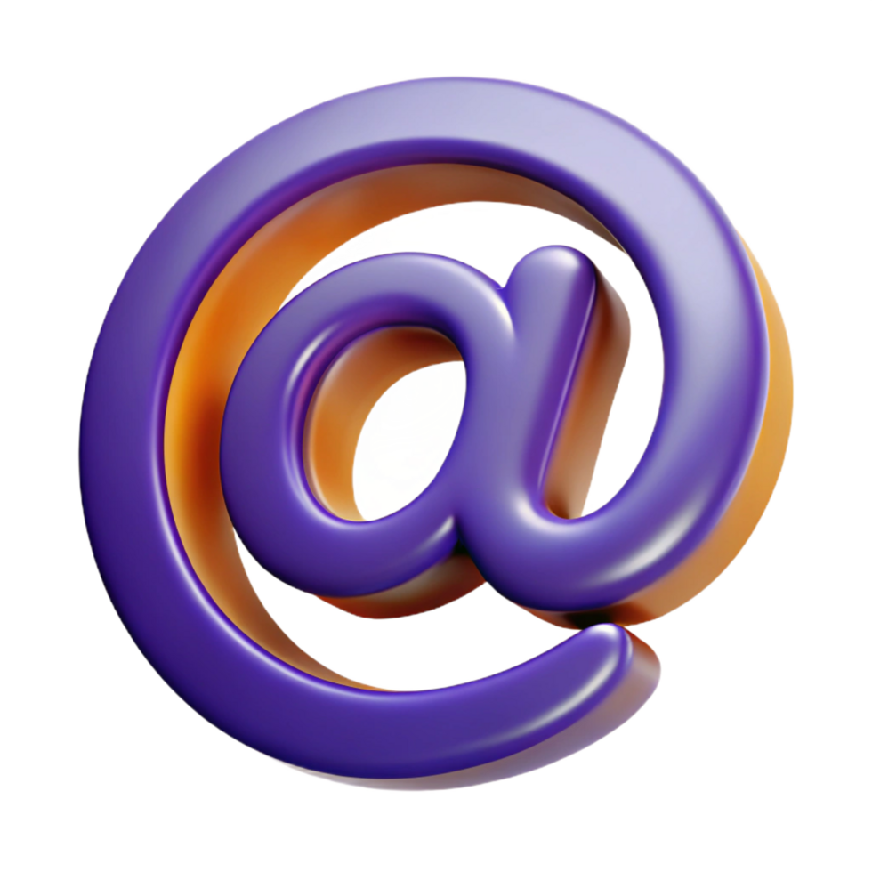 alluring artistic A stylized at symbol . NO BACKGROUND with Transparent Background. high quality png