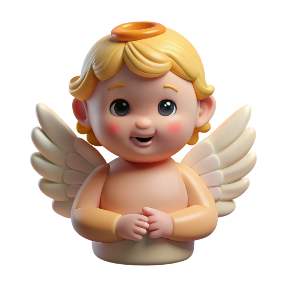 beautiful unparalleled A Cherub, small, winged baby angel, NO BACKGROUND with Transparent Background. png