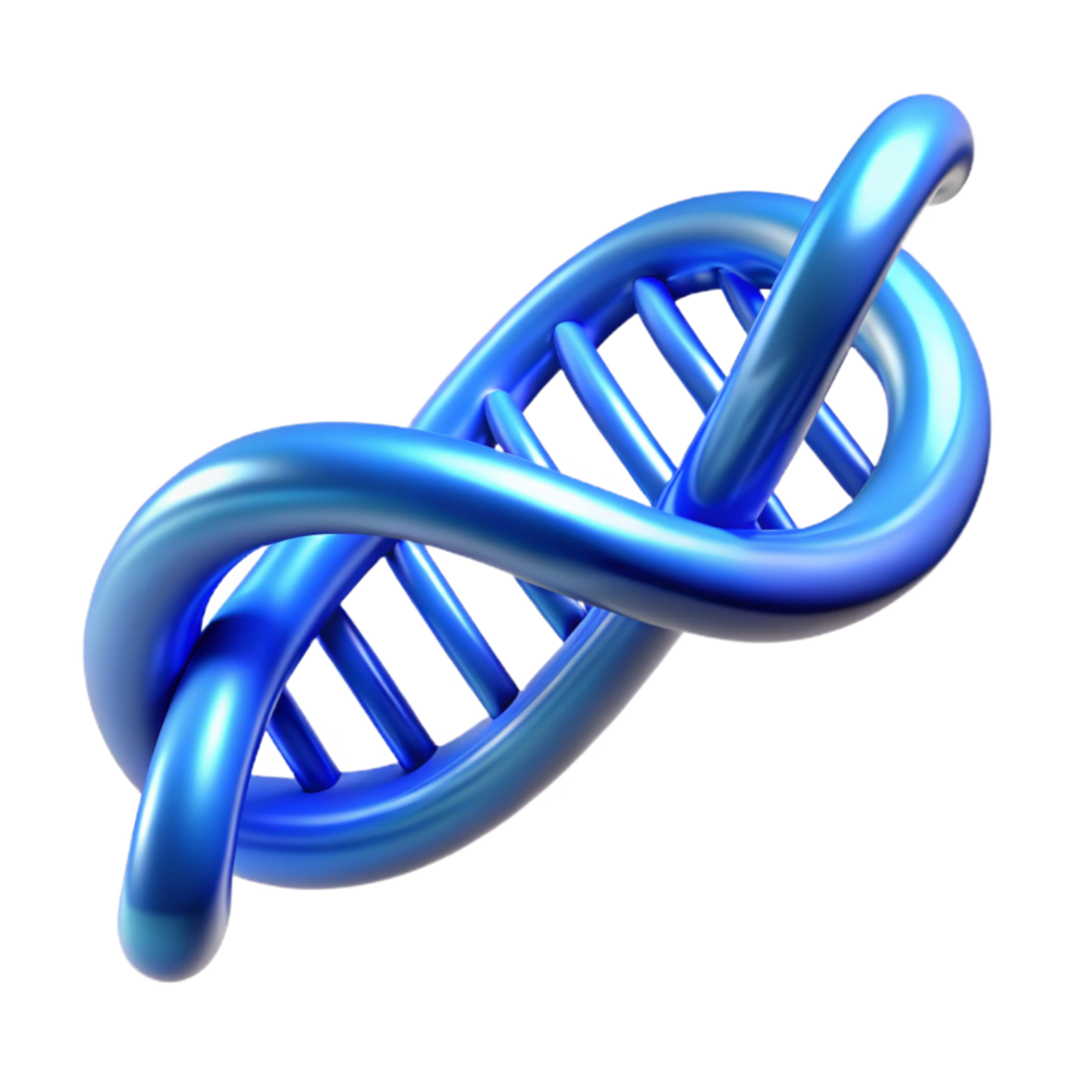 dreamy magnificent A DNA double helix, glowing blue. NO BACKGROUND with Transparent Background. exclusive png