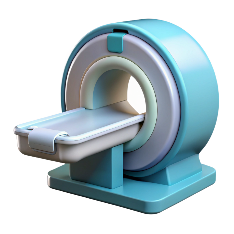 wonderful harmonious geometric MRI machine scanner, open and empty NO BACKGROUND with Transparent Background. ultra HD png
