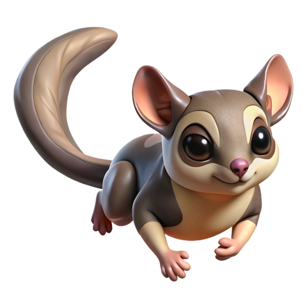 sumptuous celebrated A sugar glider, gliding. NO BACKGROUND with Transparent Background. png