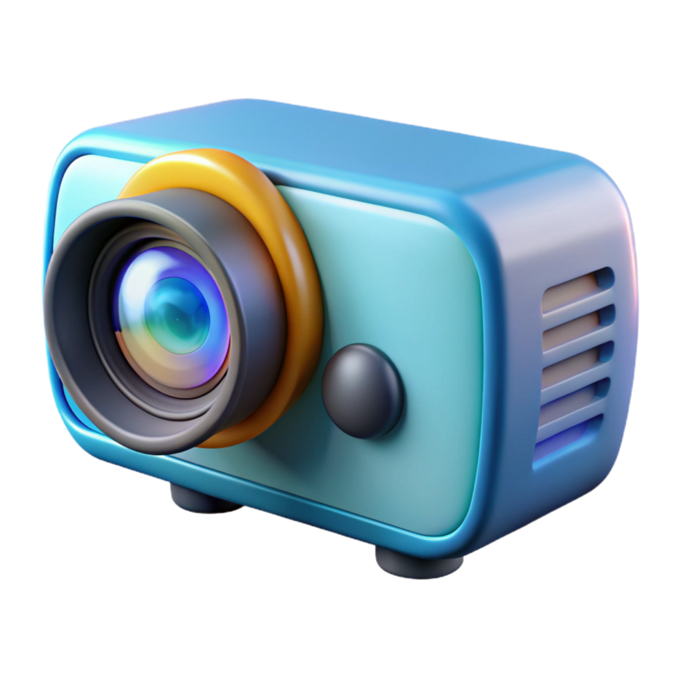 standout art deco A projector, lens visible. NO BACKGROUND with Transparent Background. crisp png