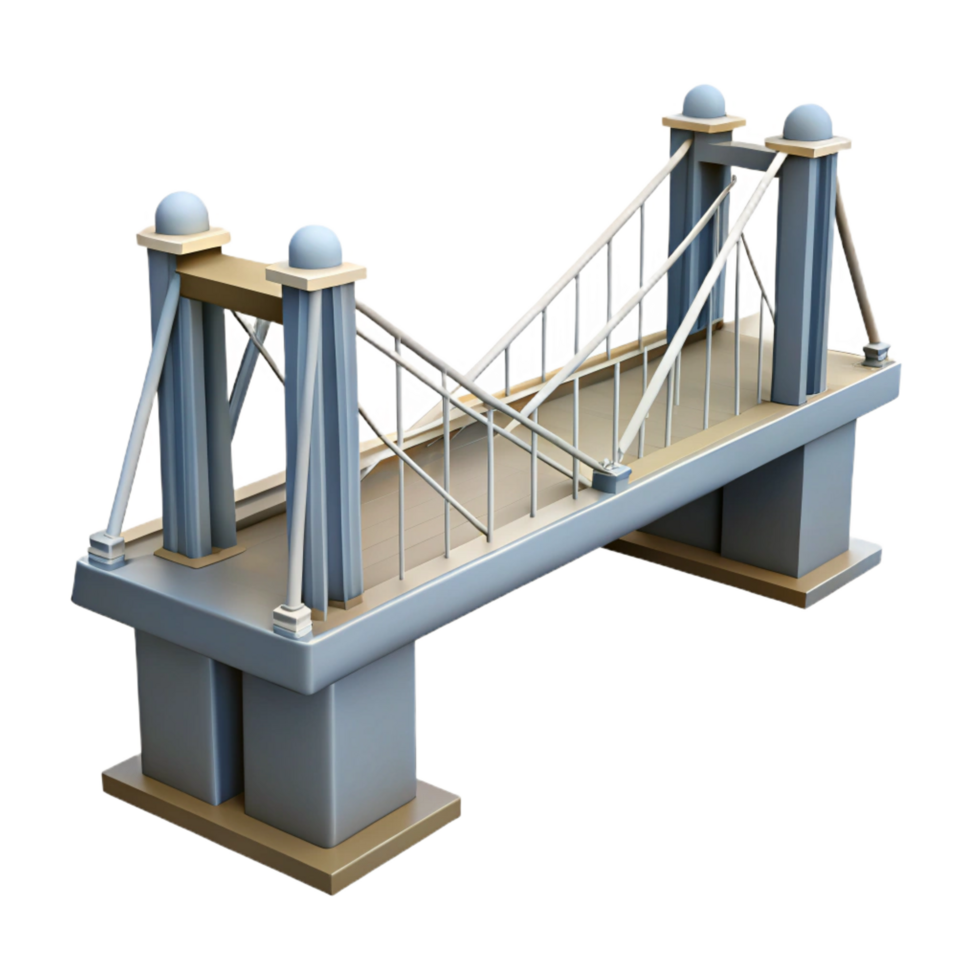 bold extraordinary Sketch of a cantilever bridge NO BACKGROUND with Transparent Background. refined png