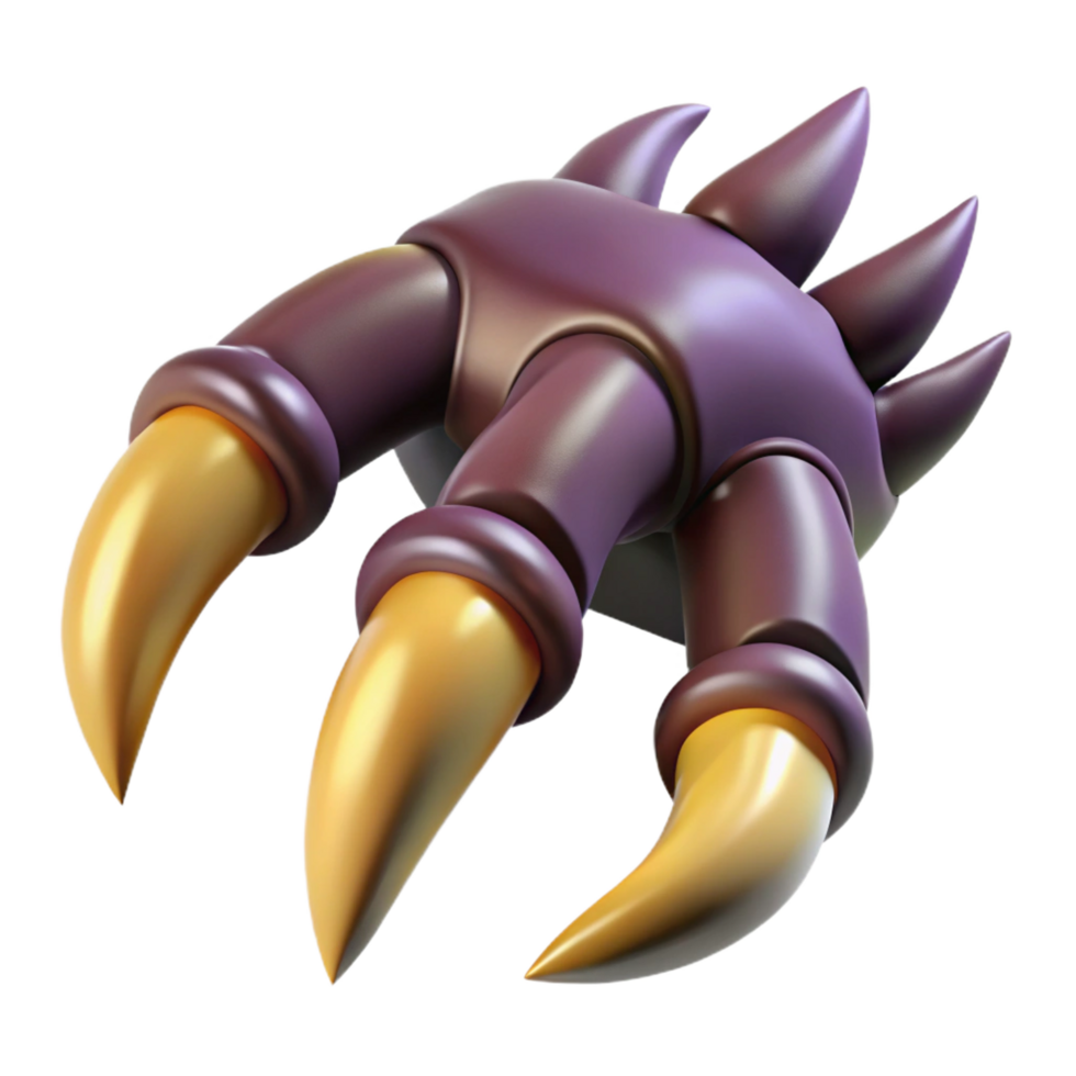dreamy exquisite A fearsome dragon claw, sharp talons extended. NO BACKGROUND with Transparent Background. luxury png