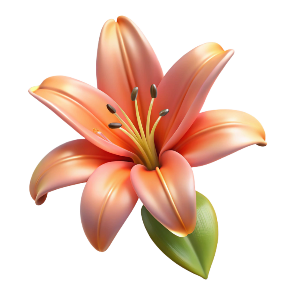 mesmerizing intense contemporary Tiger lily flower NO BACKGROUND with Transparent Background. studio quality png