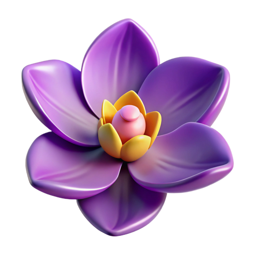 dynamic picturesque Orchid flower, purple NO BACKGROUND with Transparent Background. crisp png