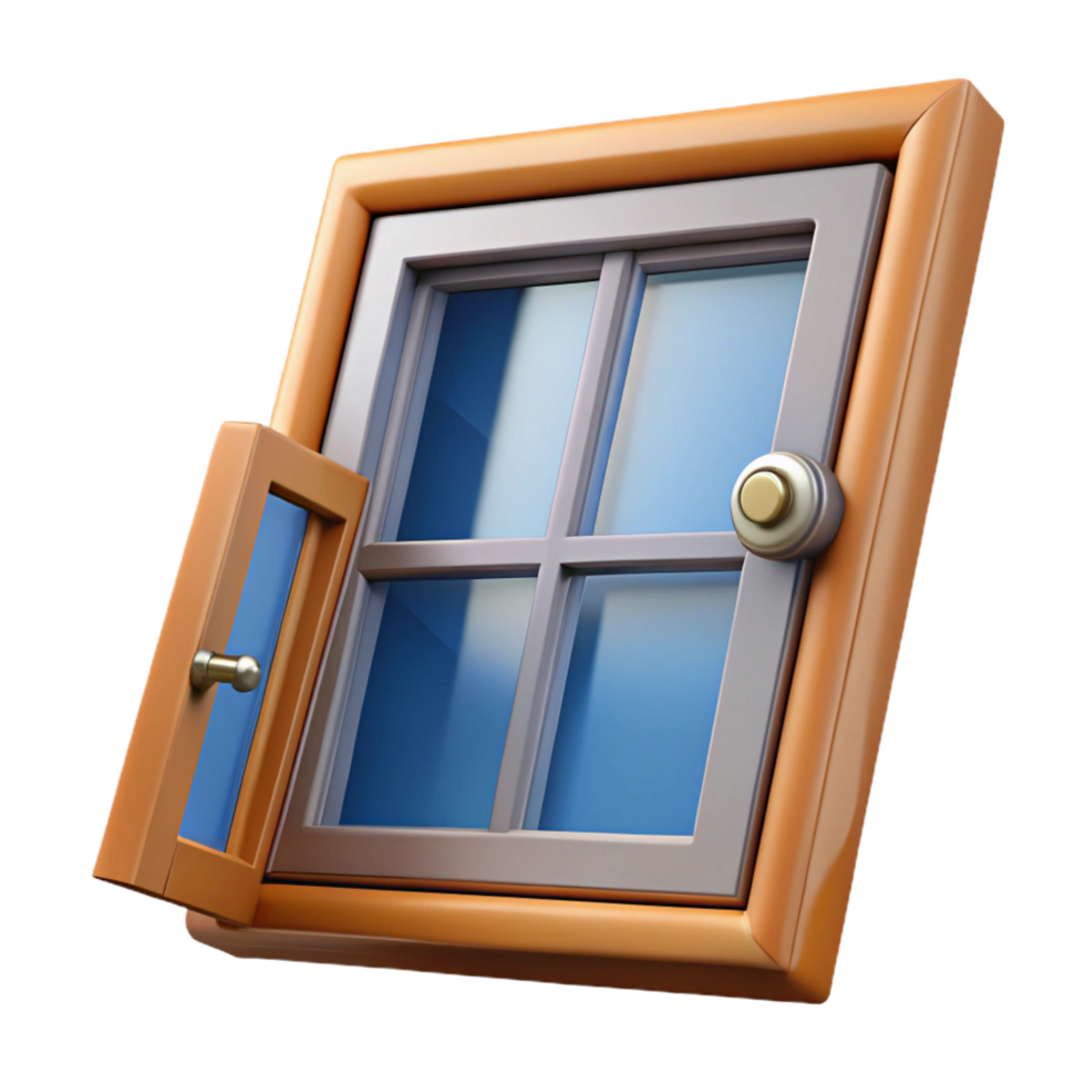 dramatic gorgeous Casement window, crank operated, NO BACKGROUND with Transparent Background. detailed png