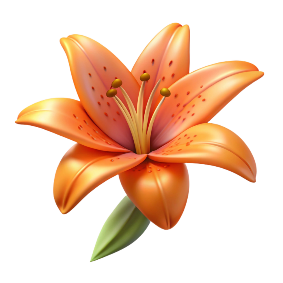 majestic impressionist Tiger lily flower NO BACKGROUND with Transparent Background. sharp png