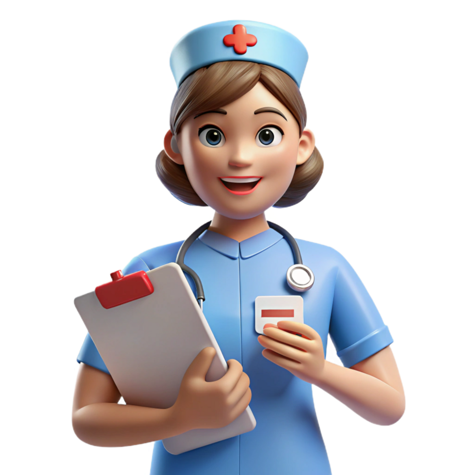 breathtaking unparalleled Nurse with medical chart NO BACKGROUND with Transparent Background. png