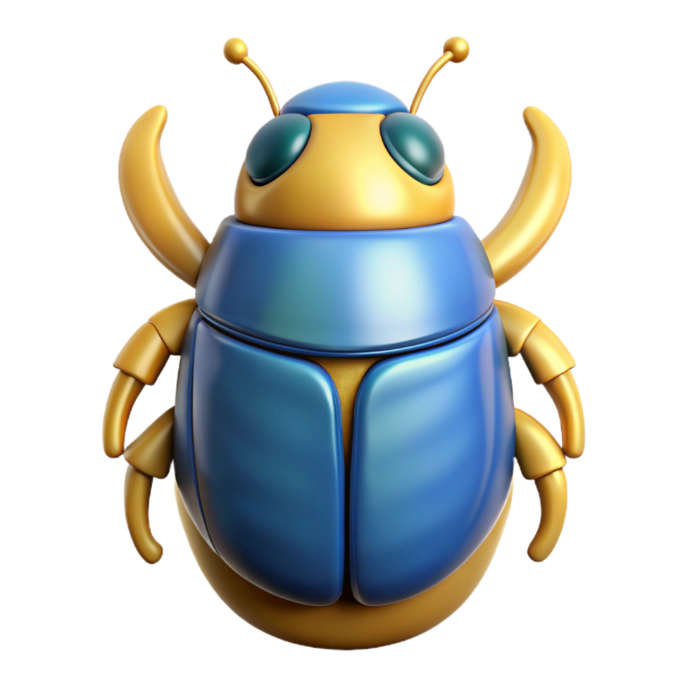 captivating melancholic rustic Scarab beetle, Egyptian symbol of rebirth, sacred insect, NO BACKGROUND with Transparent Background. expertly shot png