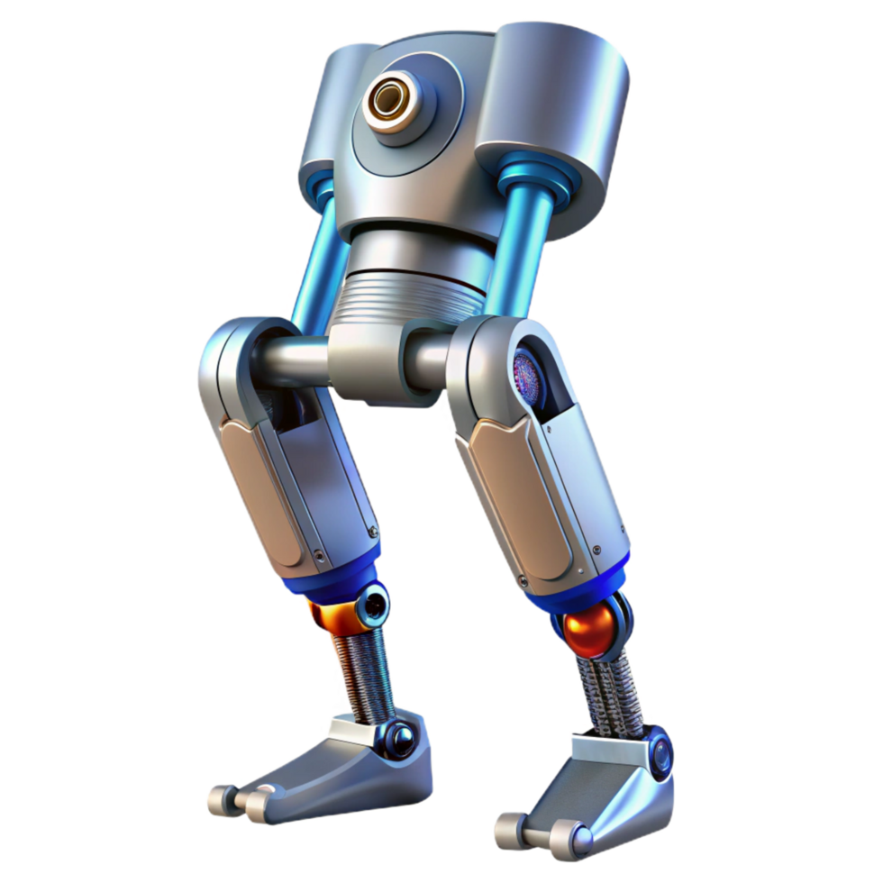 distinguished baroque High-tech exoskeleton leg with hydraulic joints NO BACKGROUND with Transparent Background. crisp png