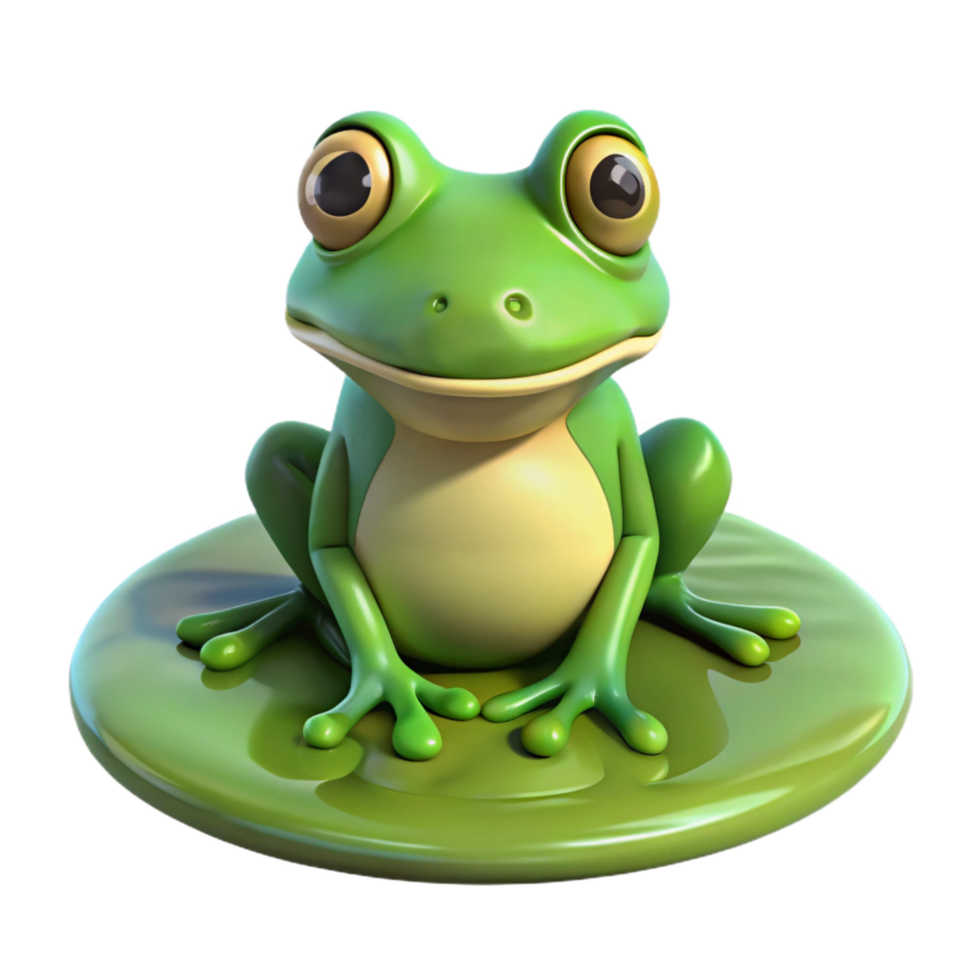 inspired victorian A frog, sitting on a lily pad. NO BACKGROUND with Transparent Background. top-tier png