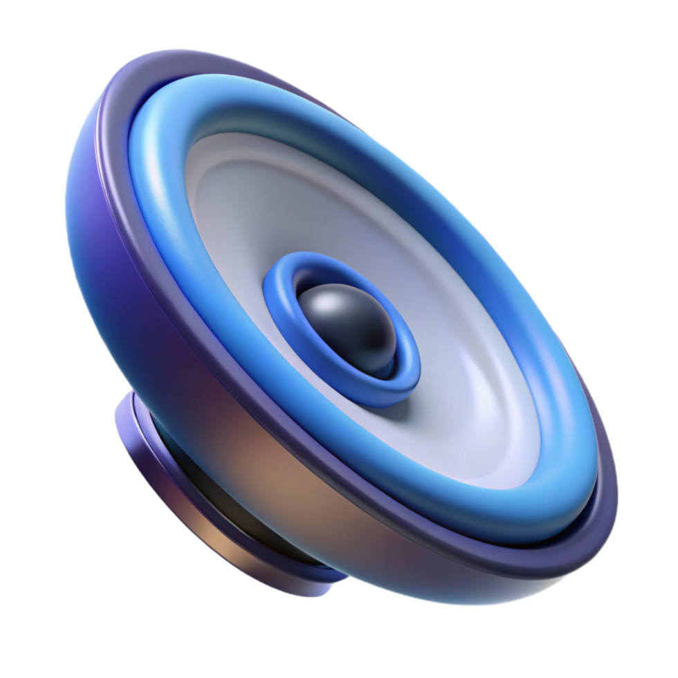impressive mid-century A levitating speaker. NO BACKGROUND with Transparent Background. sharp png