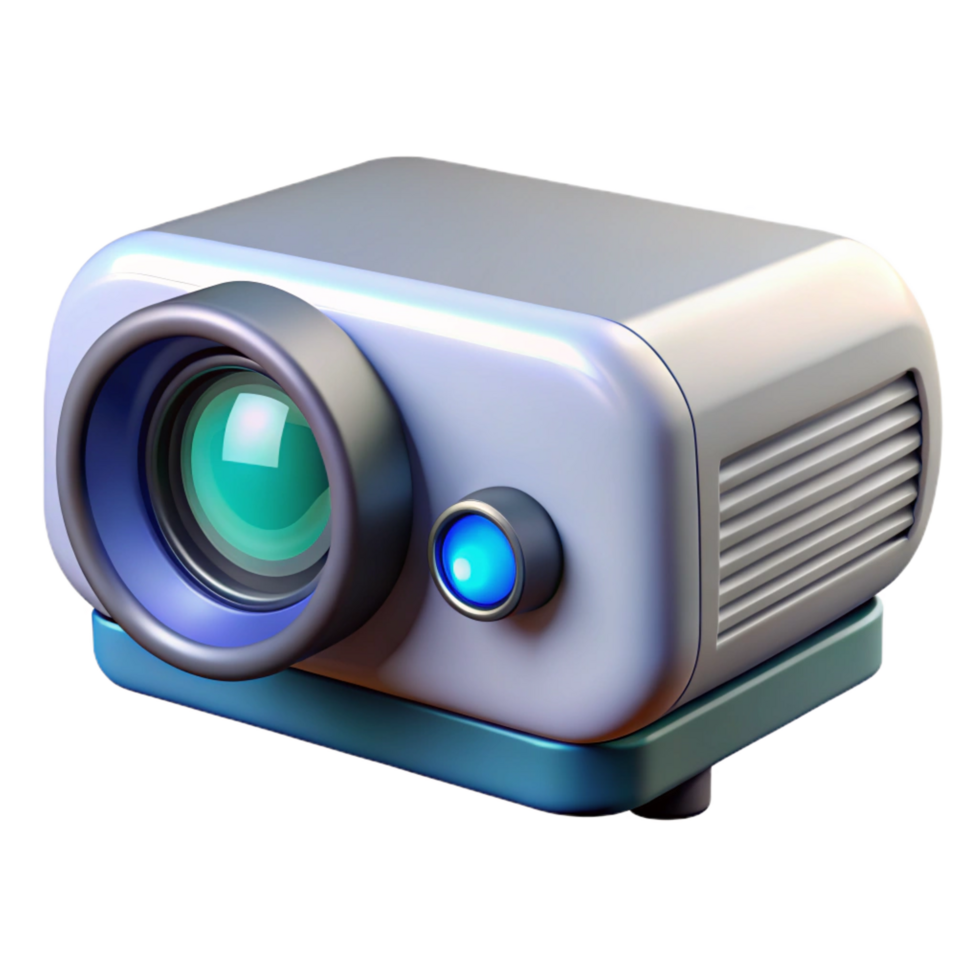 nostalgic dazzling A projector, lens visible. NO BACKGROUND with Transparent Background. professional png