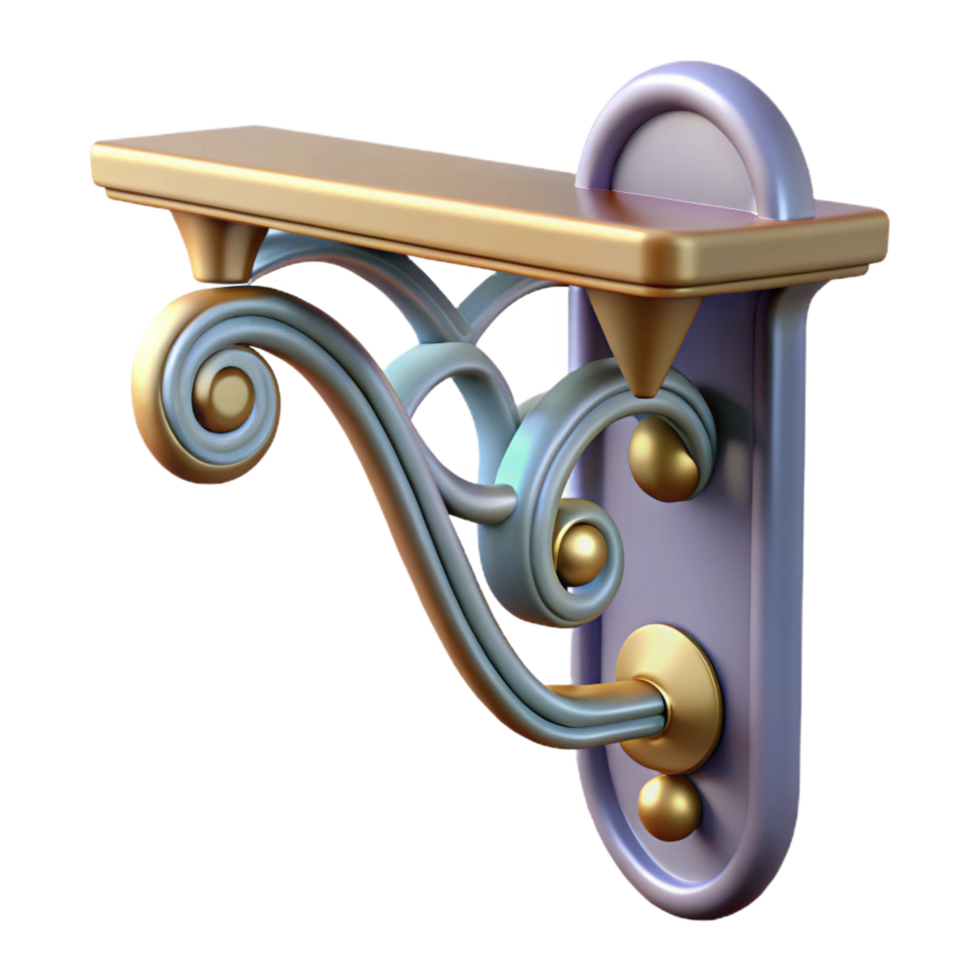 alluring joyful traditional CAD model of a decorative bracket NO BACKGROUND with Transparent Background. professional png