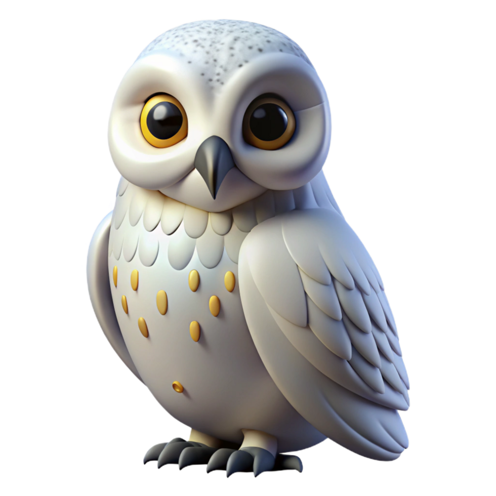 dramatic fascinating A perched snowy owl NO BACKGROUND with Transparent Background. professional png