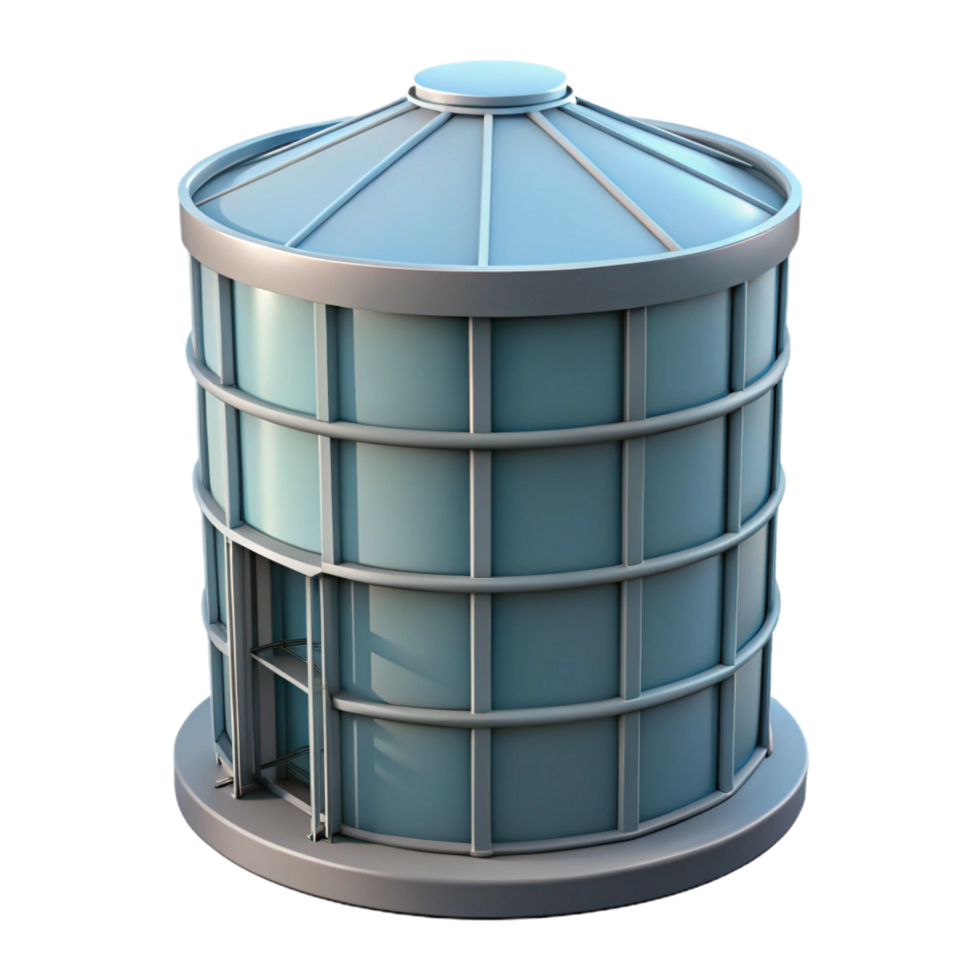 iconic tropical Silo structure, cylindrical shape, NO BACKGROUND with Transparent Background. 4K png