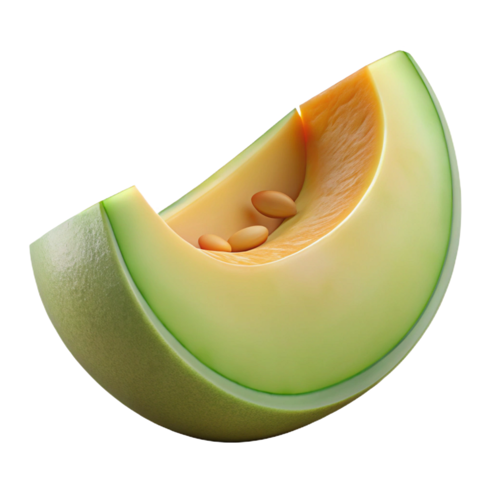mesmerizing exemplary Honeydew melon slice NO BACKGROUND with Transparent Background. png