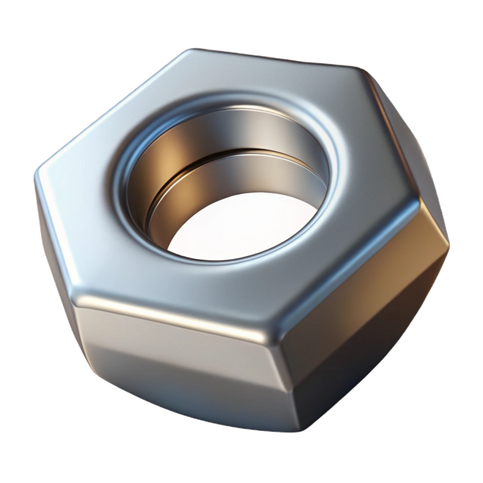 elegant tranquil renaissance A single nut, metallic with a hexagonal shape. NO BACKGROUND with Transparent Background. flawless png