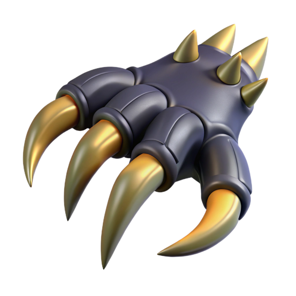 dreamy dazzling A fearsome dragon claw, sharp talons extended. NO BACKGROUND with Transparent Background. perfect clarity png