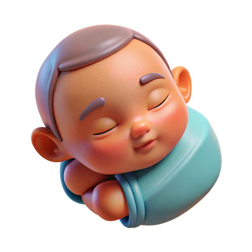 captivating unforgettable Sleeping baby, peaceful expression, NO BACKGROUND with Transparent Background. png