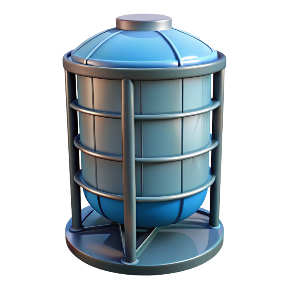 spectacular reflective nordic Silo structure, cylindrical shape, NO BACKGROUND with Transparent Background. 8K png