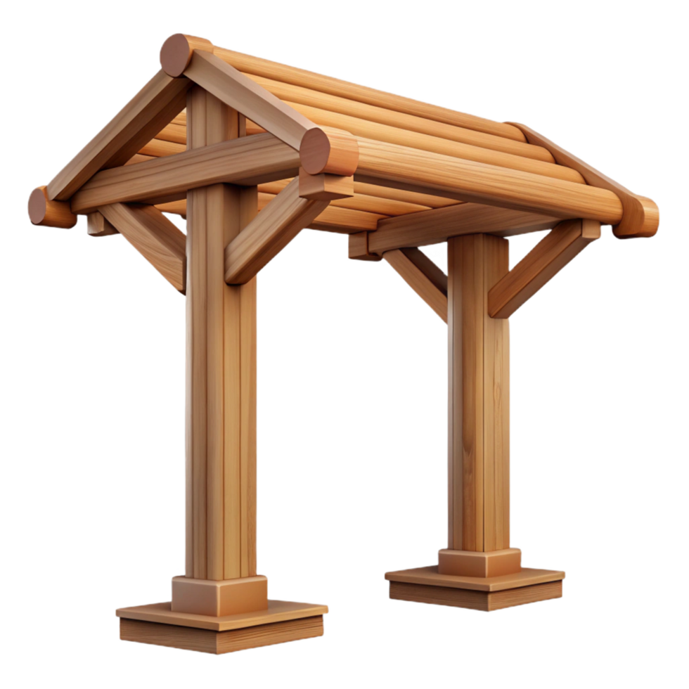 alluring victorian Wooden pergola beam, weathered texture, NO BACKGROUND with Transparent Background. gallery standard png