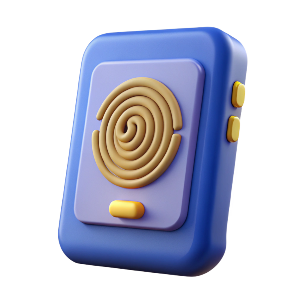 exemplary art deco A fingerprint scanner. NO BACKGROUND with Transparent Background. artisan png