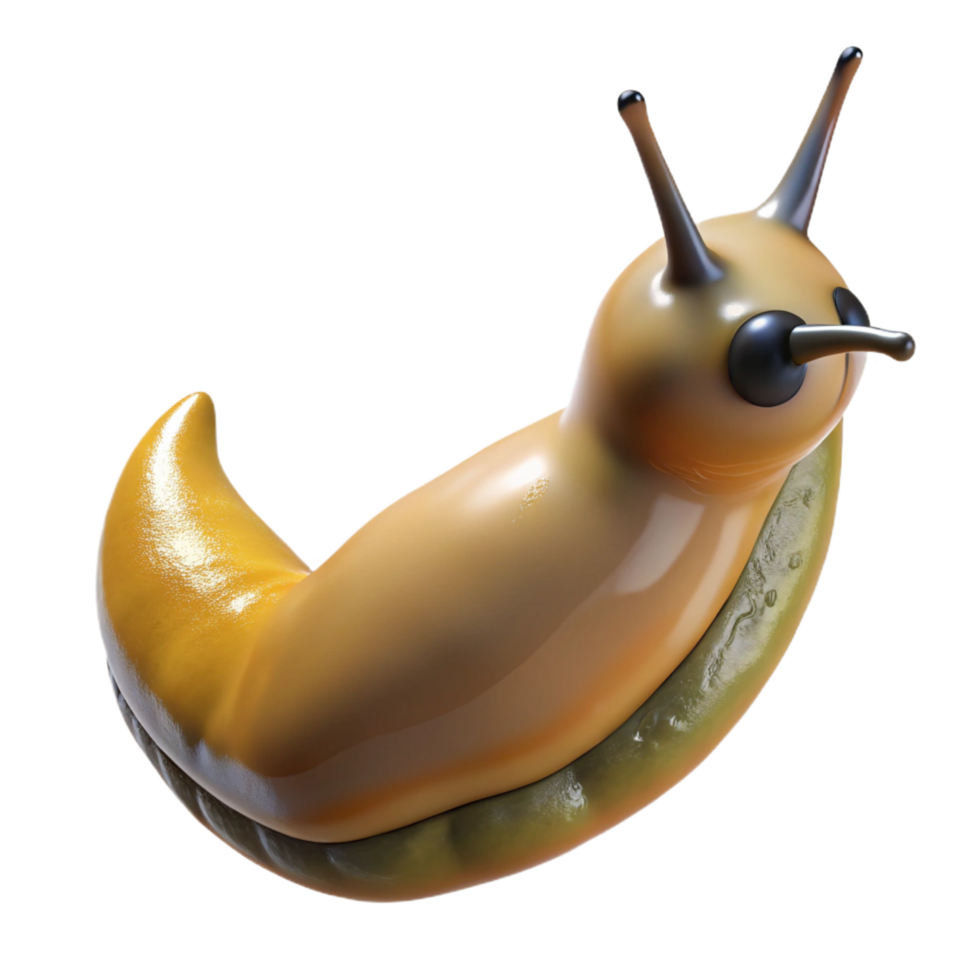 romantic vibrant A slug, close-up, NO BACKGROUND with Transparent Background. museum quality png