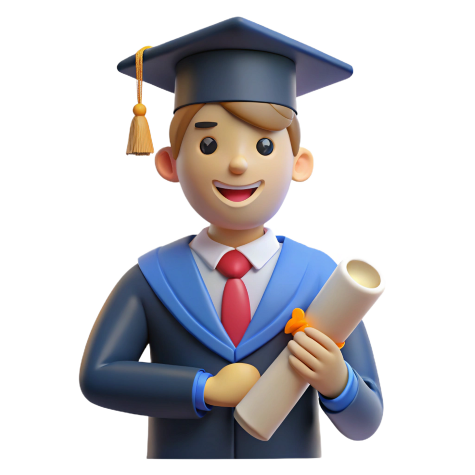 distinguished contemporary Graduate receiving diploma NO BACKGROUND with Transparent Background. flawless png