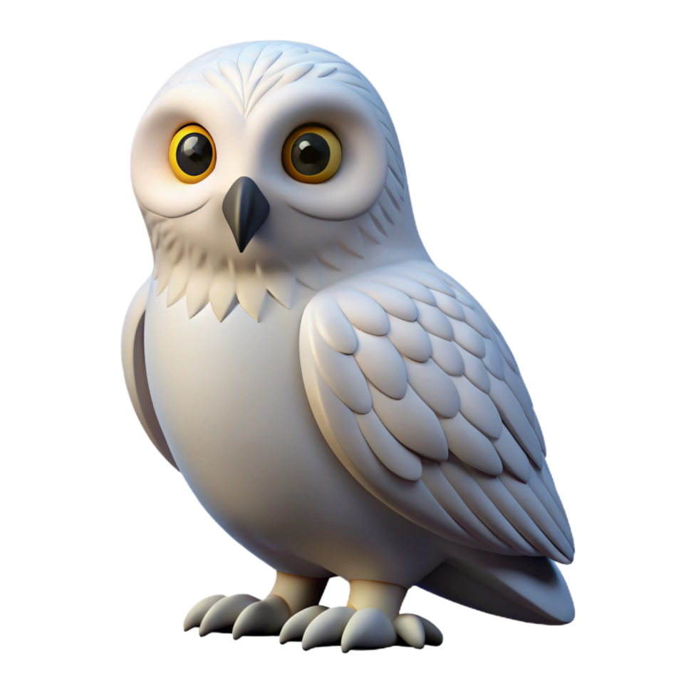 acclaimed gothic A perched snowy owl. NO BACKGROUND with Transparent Background. genuine png
