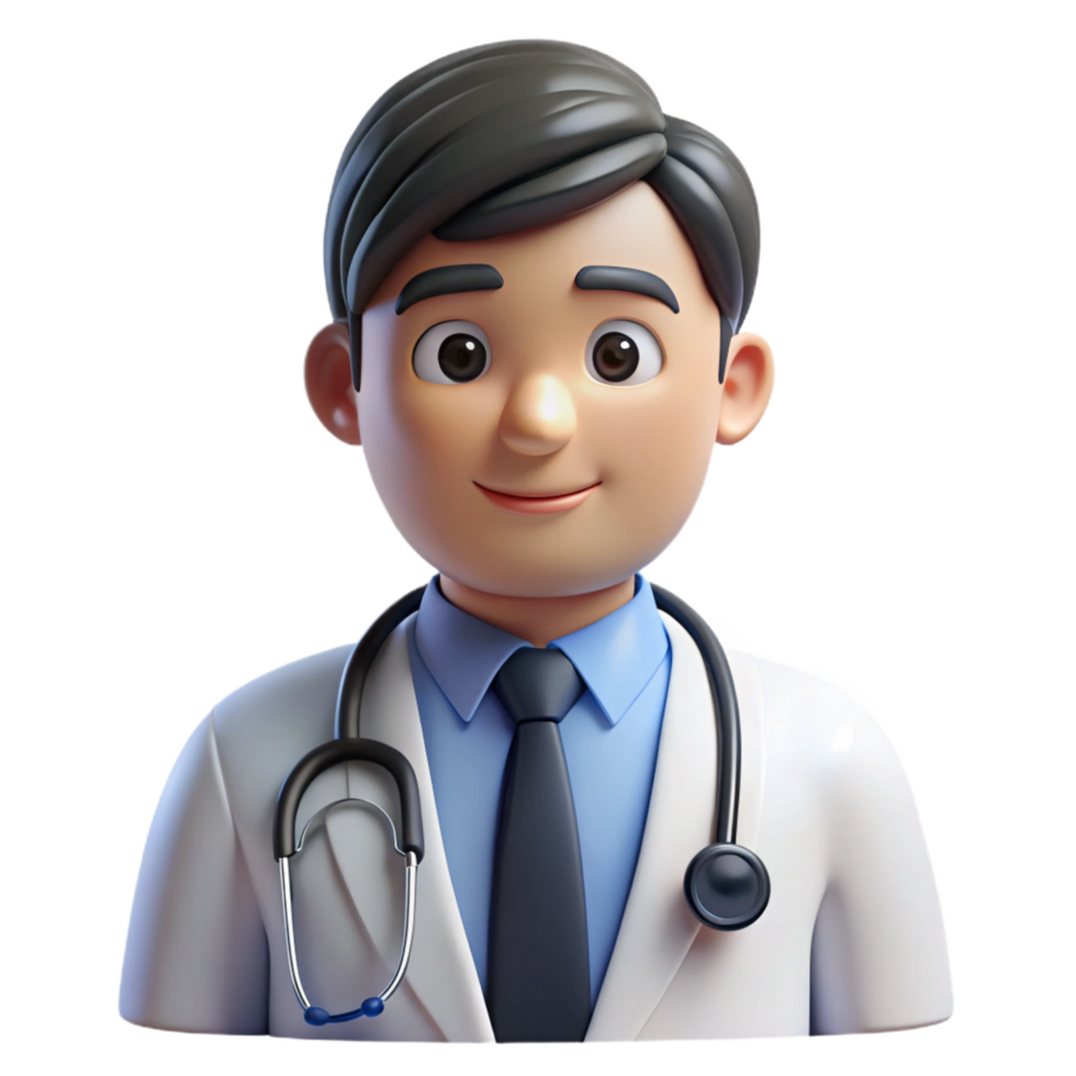 beautiful organic Serious doctor with stethoscope NO BACKGROUND with Transparent Background. museum quality png